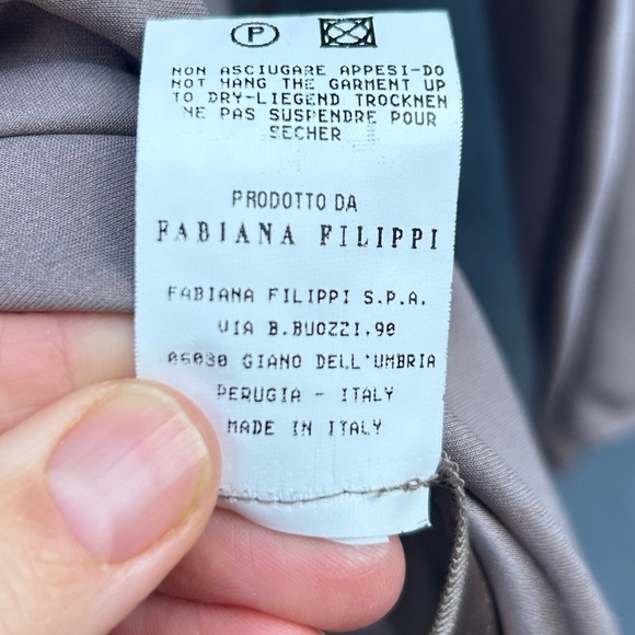 Fabiana Filippi Champagne Silk Dress, Size Large - Picture 12 of 15